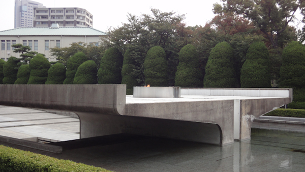 a water feature that includes a brazier